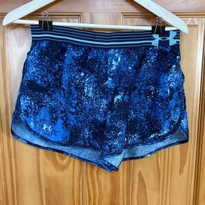 Under Armour Women's Patterned Blue Athletic Shorts